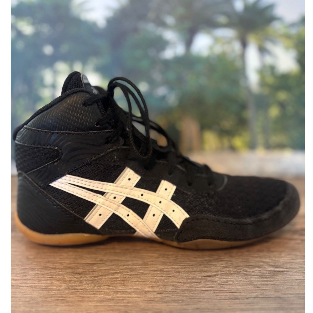 Asics Matflex 6 Wrestling Shoes Black White Men's 4.5 Women's 6‎